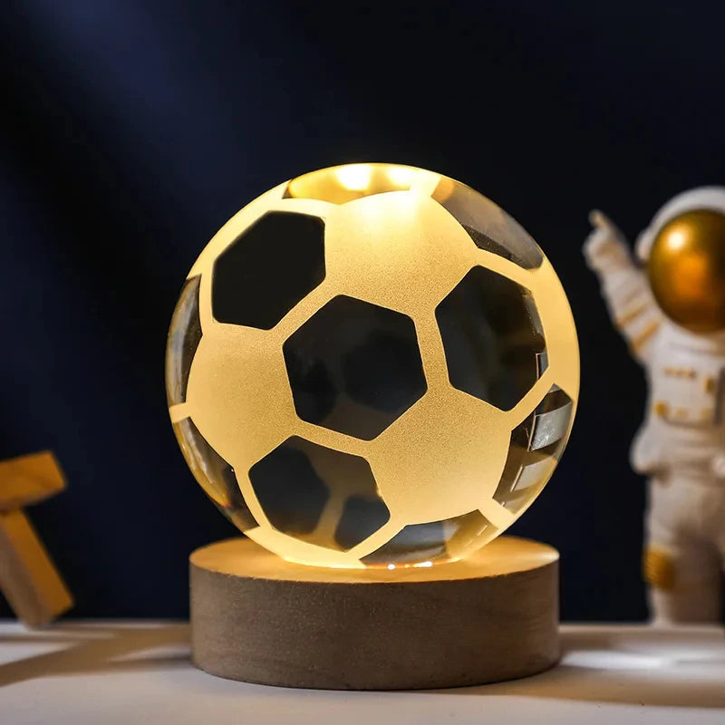 boule de cristal 3d lune galaxie décoration lumineuse pour la maison - vue 13 sur 17