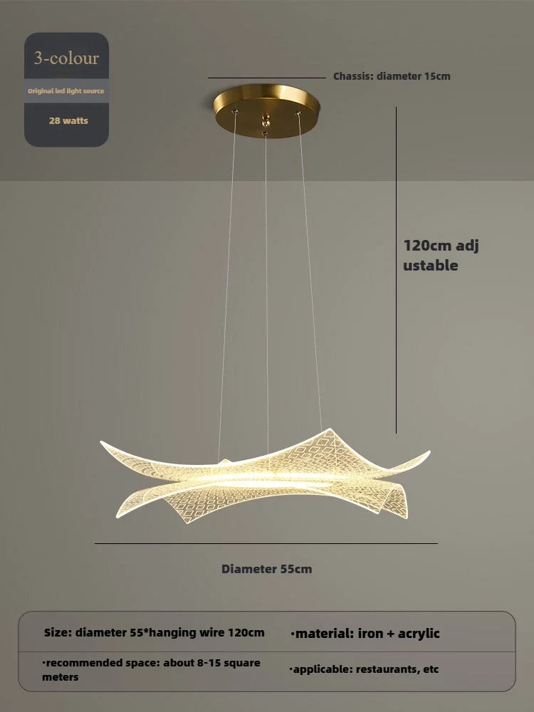 lustre en acrylique luxe créatif avec éclairage led décoratif - vue 8 sur 8