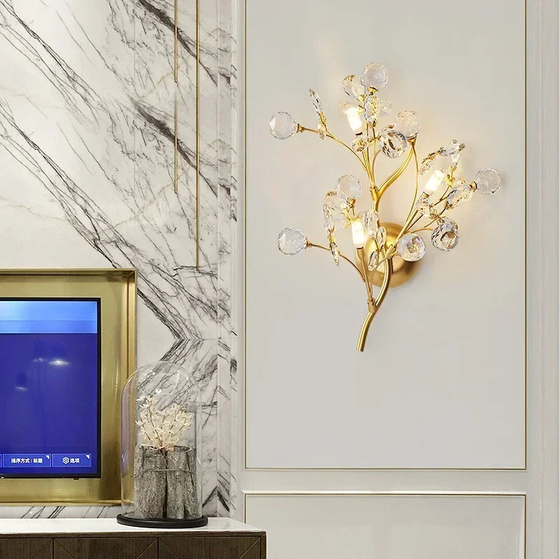 applique murale led luxe en cristal pour décoration intérieure - vue 3 sur 8