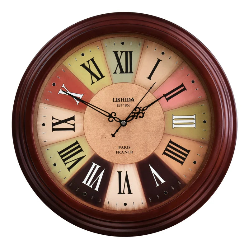 horloge murale silencieuse personnalisable en bois moderne rétro - vue 17 sur 25