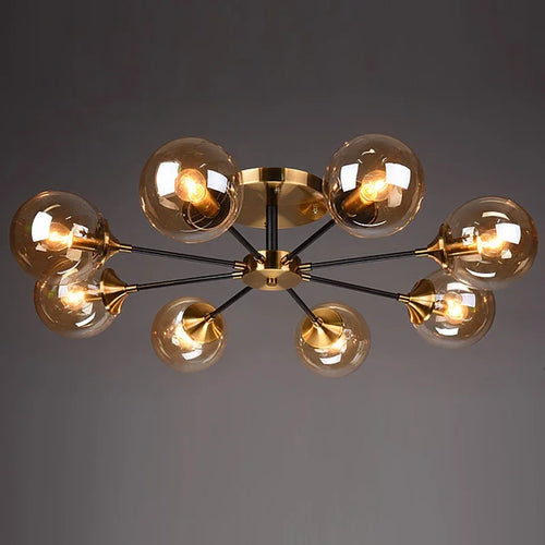 lustre moderne en verre boule pour un éclairage élégant - vue 5 sur 18