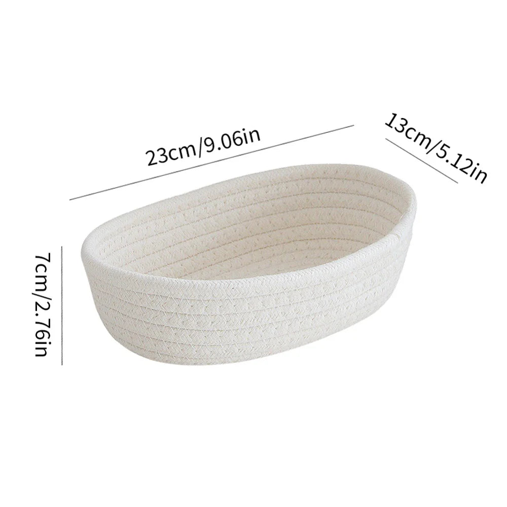 paniers ovales en corde de coton pour rangement et organisation - vue 17 sur 18