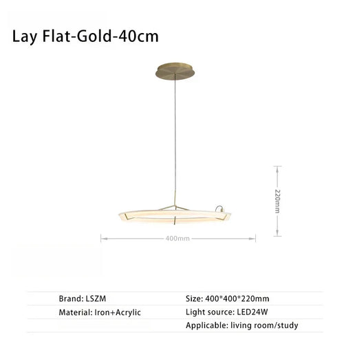 lustre nordique design suspension décorative en acrylique LED - vue 15 sur 18