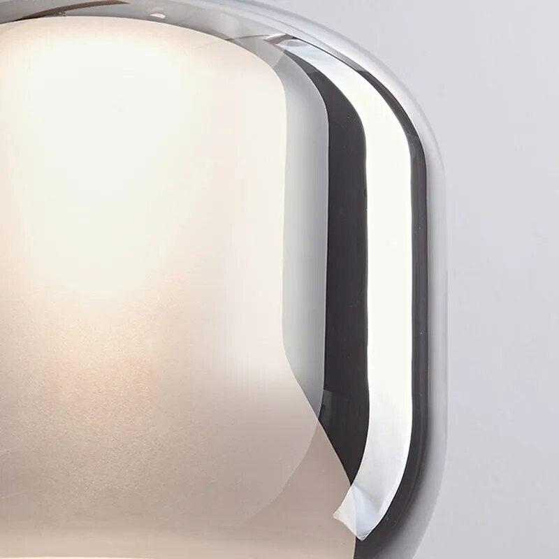 Suspension LED moderne en verre gris fumé à trois têtes - vue 5 sur 11