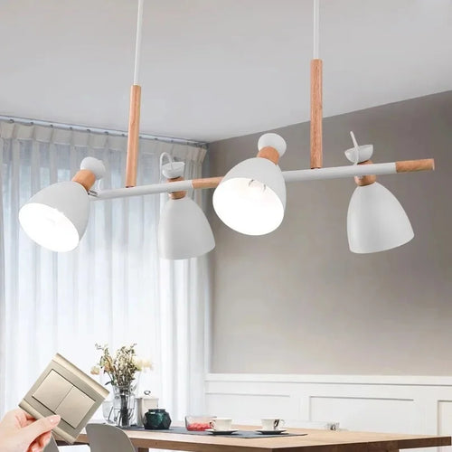suspension led en rondins nordiques décoratives - vue 2 sur 9
