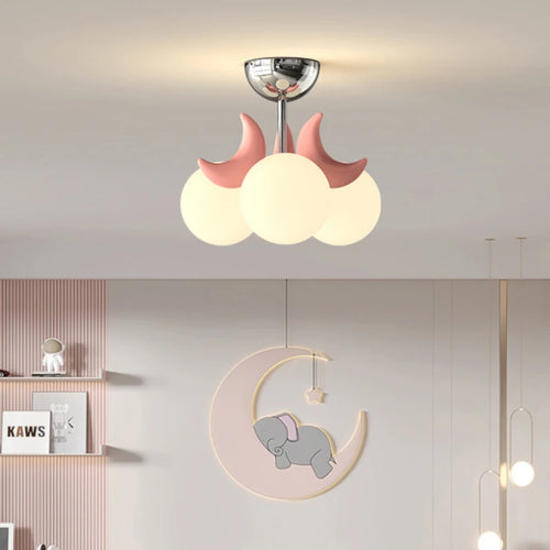 plafonnier en forme de lune pour chambre d'enfant moderne et douce - vue 2 sur 8