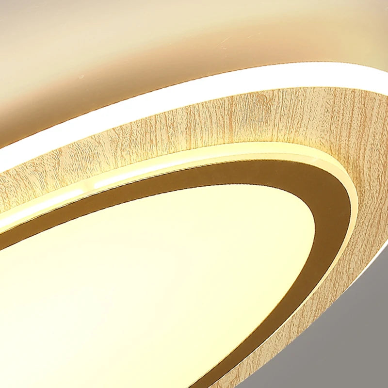 lampes de plafond led ultra-minces en bois style japonais - vue 6 sur 9