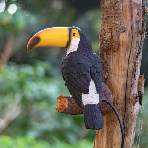 applique murale décorative toucan pour jardin et allée - vue 4 sur 6