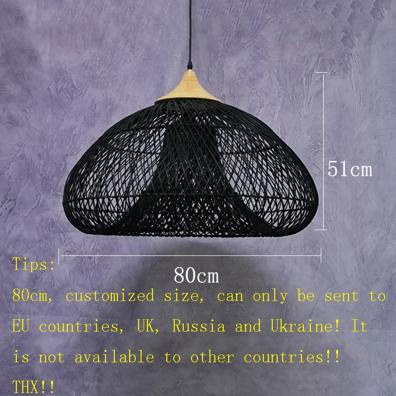 Suspension vintage d'Asie du Sud-Est Lampes en rotin de haute qualité Salle à manger Restaurant Cuisine Luminaires Loft Luminaires - vue 15 sur 27