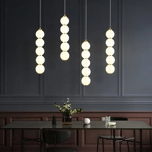 Suspension design à led boule verre or brillant - vue 2 sur 6