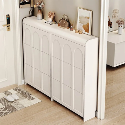armoire à chaussures moderne en bois design nordique peu encombrant - vue 4 sur 20