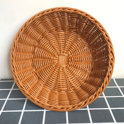 panier à fruits rond en rotin tissé à la main pour rangement alimentaire - vue 11 sur 17