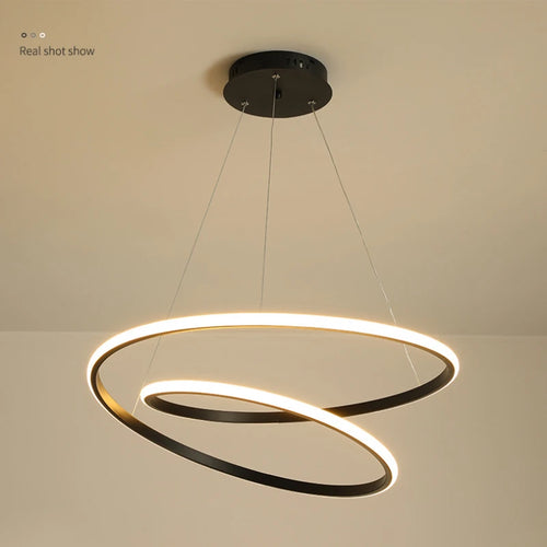 lustre circulaire moderne led éclairage suspendu nordique - vue 3 sur 10
