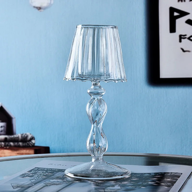 lampe de bureau en verre style européen bougeoir créatif pour mariage décoratif - vue 7 sur 8