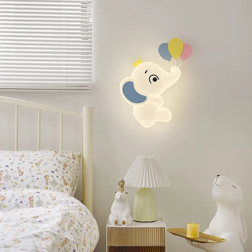 applique murale moderne éléphant pour enfant lumière douce - vue 2 sur 12