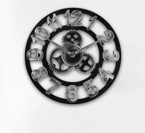 horloge murale rétro en bois style industriel pour décoration artistique - vue 11 sur 10