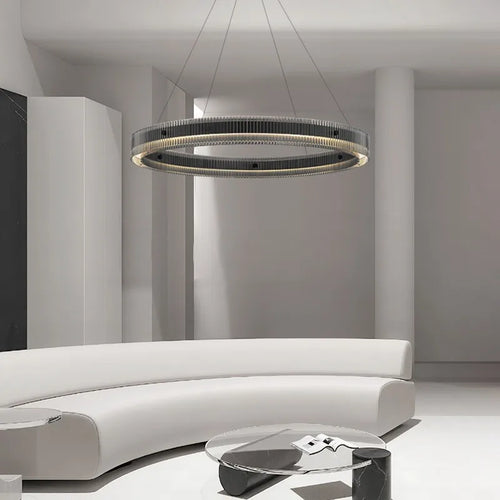 lustre led en anneau design nordique style italien moderne - vue 2 sur 9