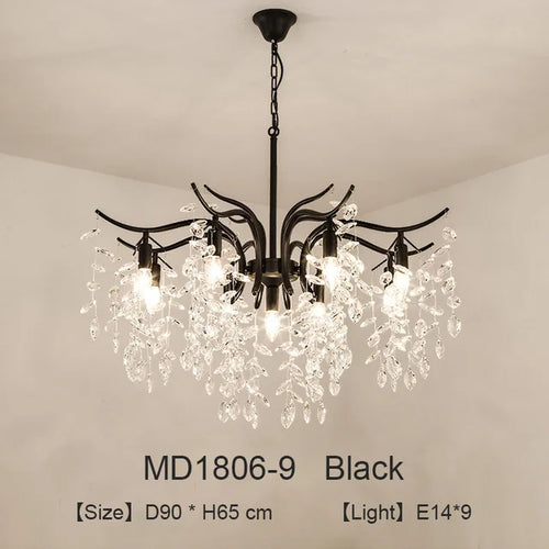 lustre nordique led en cristal de luxe décoration - vue 15 sur 14
