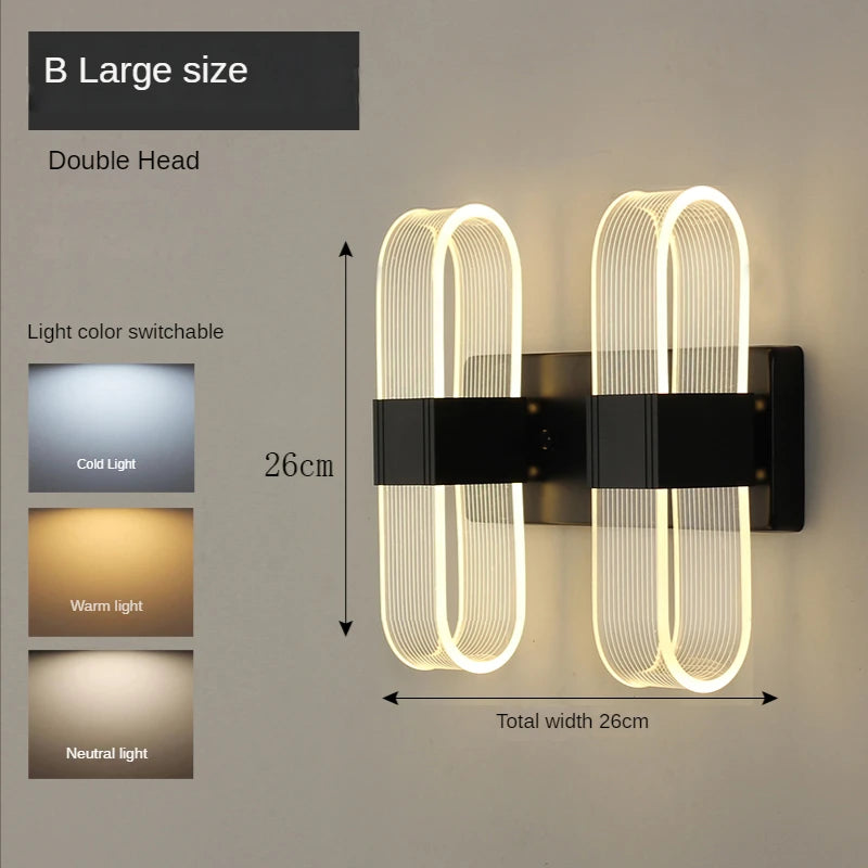 applique murale moderne en acrylique pour décoration intérieure à led