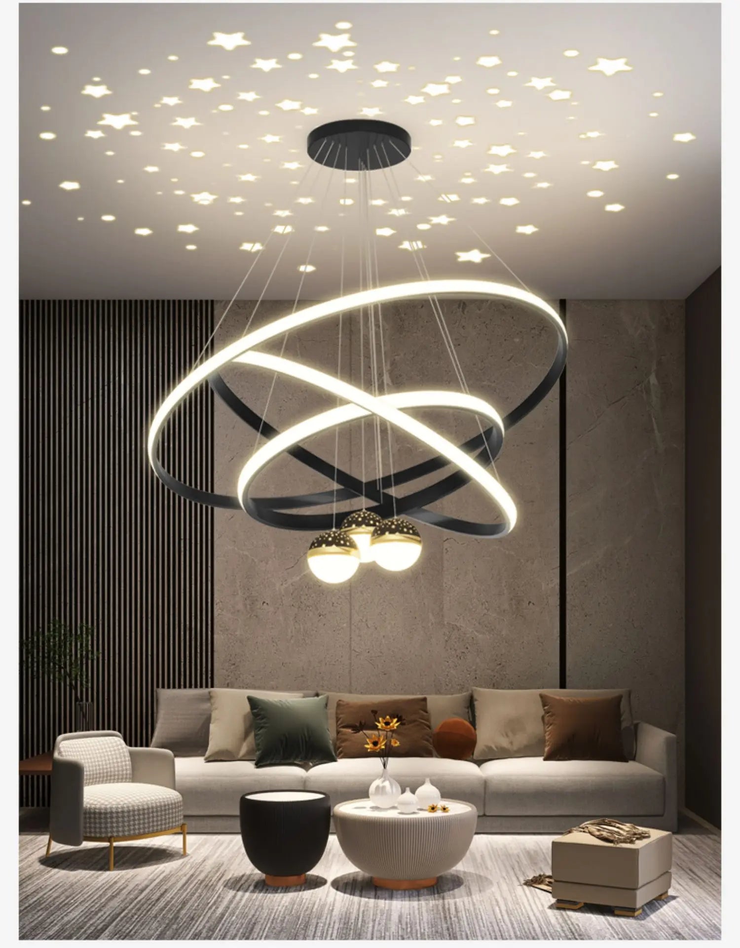 suspension à led étoilée pour un éclairage décoratif intérieur - vue 3 sur 13