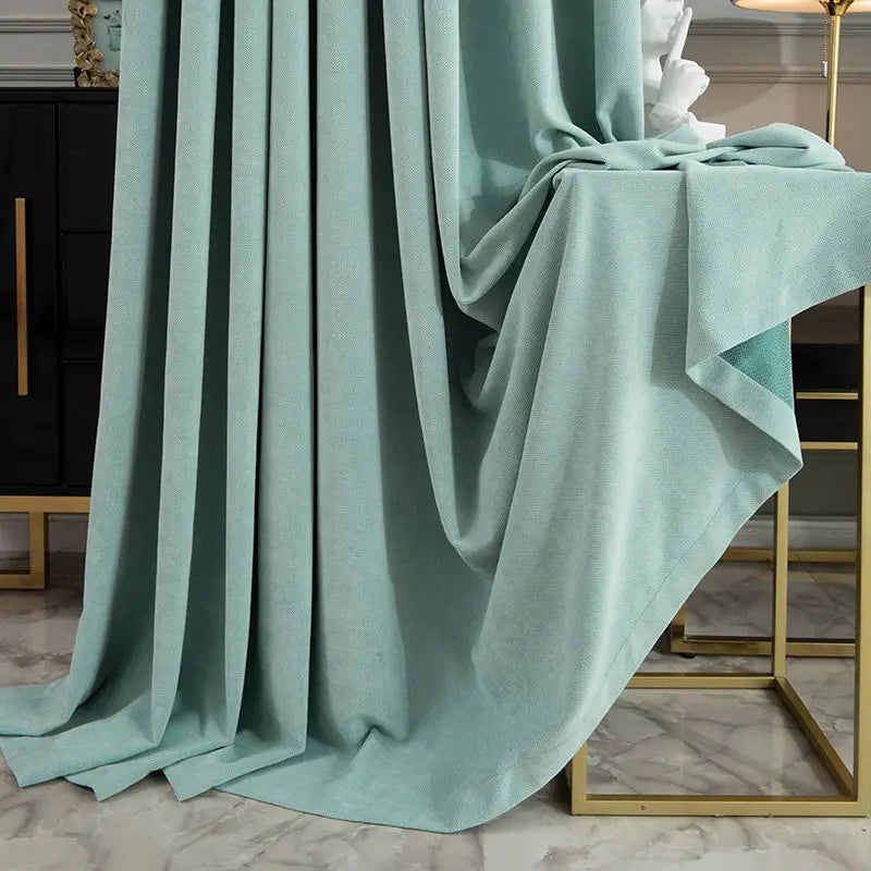 Rideau velours chenille occultant épais style moderne