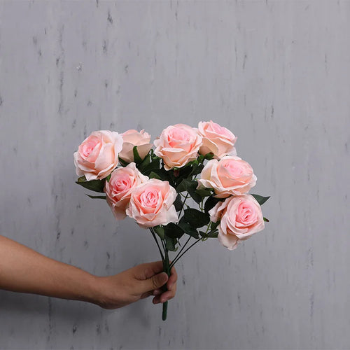 bouquet de roses artificielles en soie pour décoration intérieure - vue 16 sur 15