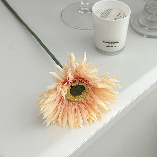 fleur artificielle gerbera pour décoration de mariage et vase - vue 9 sur 11