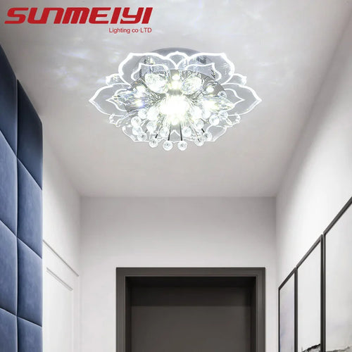 plafonnier led en cristal de luxe pour décoration balcon - vue 5 sur 12