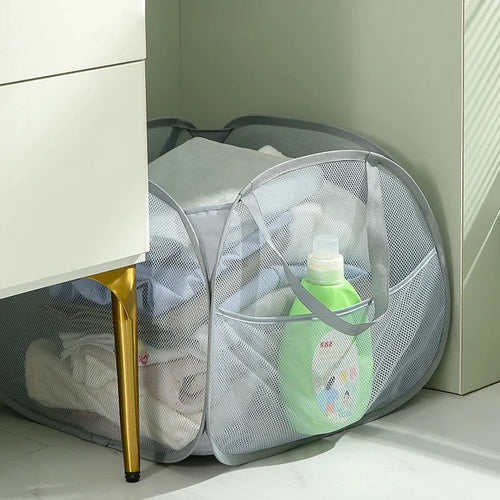 panier à linge pliable avec poignées renforcées pour le transport - vue 2 sur 11