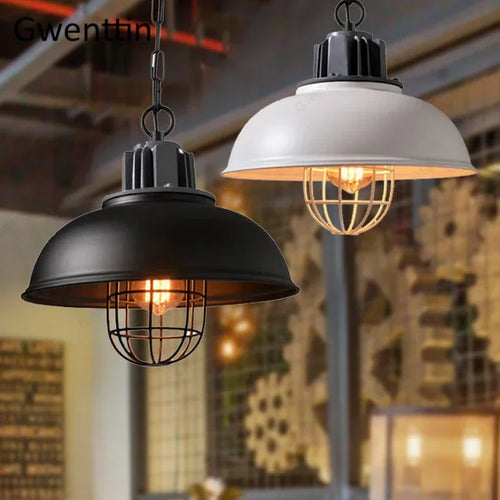 lustre rétro en fer pour décoration intérieure et éclairage - vue 3 sur 7