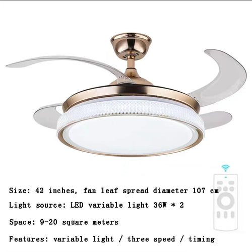 plafonnier led intelligent à pales rétractables design moderne - vue 18 sur 19