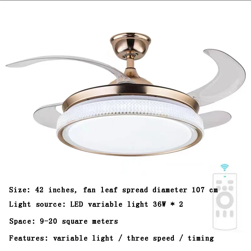 plafonnier led intelligent à pales rétractables design moderne - vue 17 sur 19