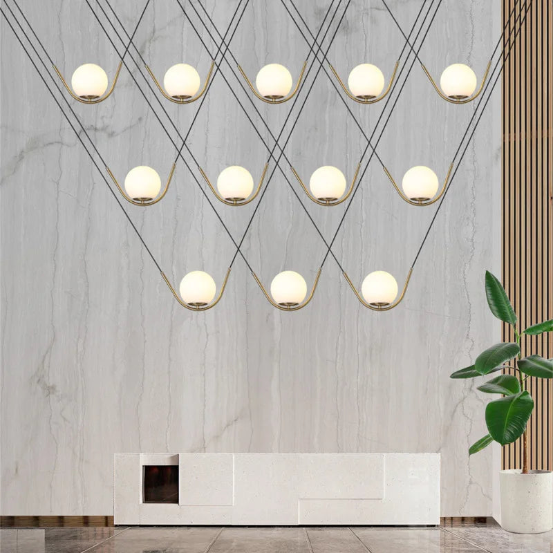suspension nordique en verre design moderne pour restaurant café magasin - vue 3 sur 7