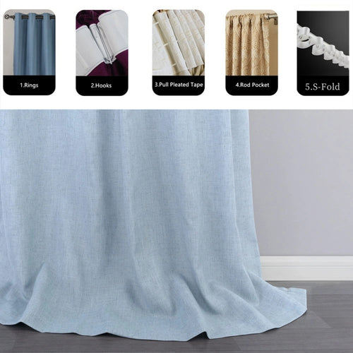Voilage tulle imitation lin sur mesure grande hauteur - vue 6 sur 10