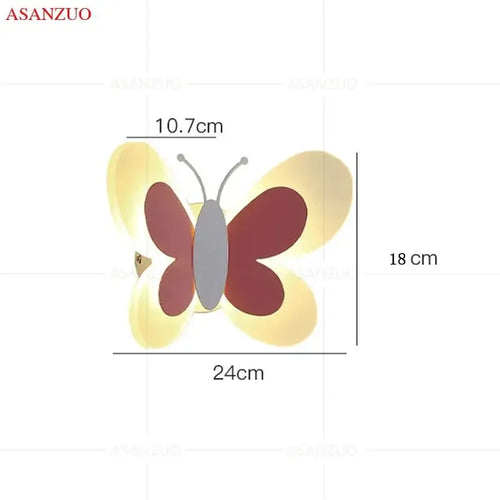 applique murale led papillon décorative pour chambre d'enfant - vue 7 sur 8