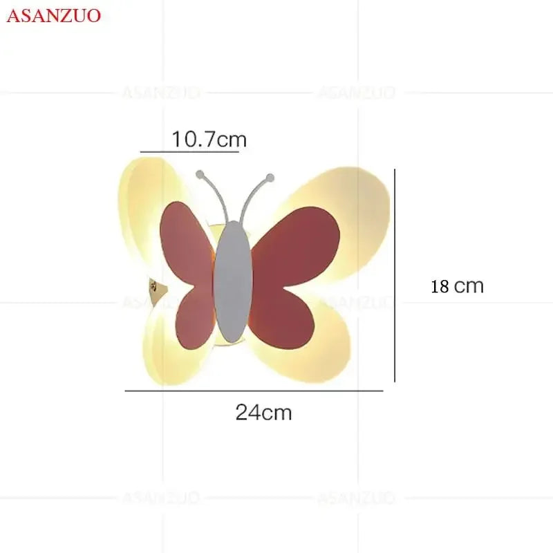 applique murale led papillon décorative pour chambre d'enfant - vue 6 sur 8