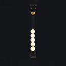 Suspension design à led boule verre or brillant