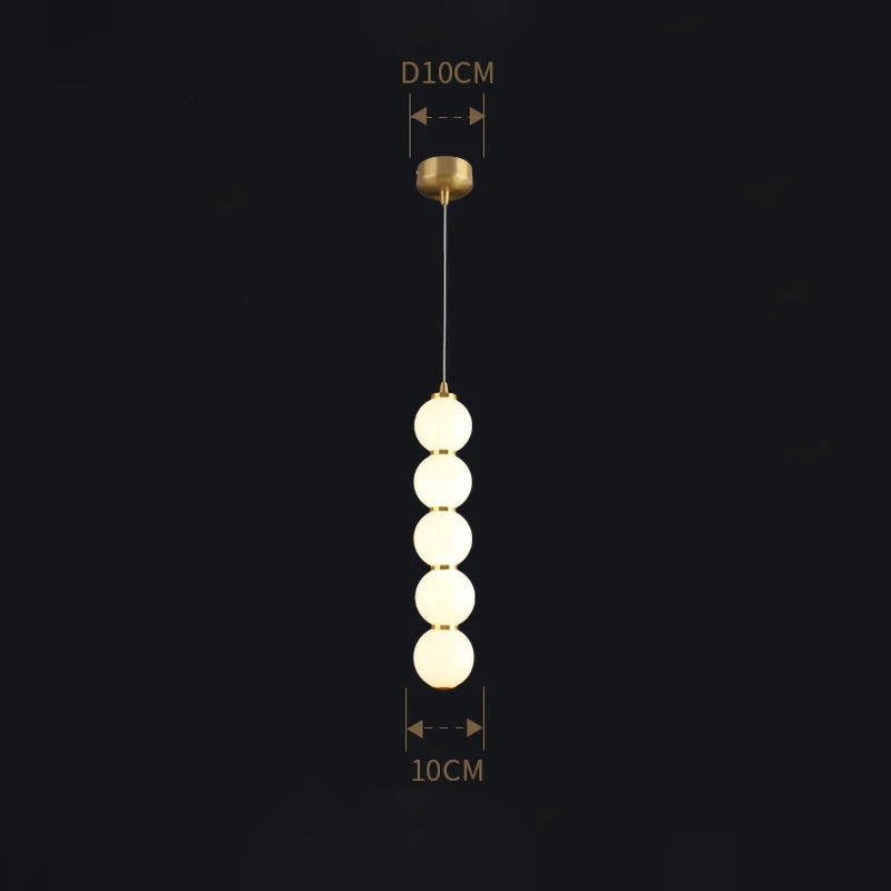 Suspension design à led boule verre or brillant - vue 6 sur 6