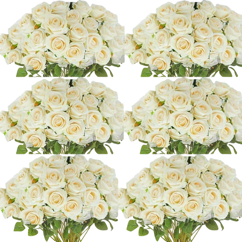 lot de 50 roses artificielles en soie pour décoration et événements festifs - vue 21 sur 24