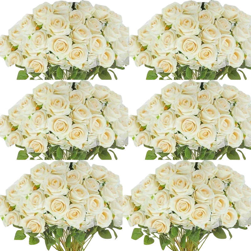 lot de 50 roses artificielles en soie pour décoration et événements festifs - vue 20 sur 24