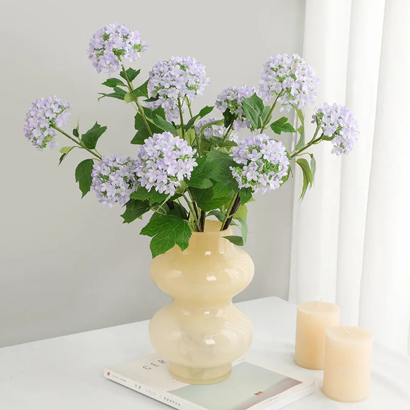 bouquet d'hortensias artificiels en soie pour décoration de mariage - vue 5 sur 13