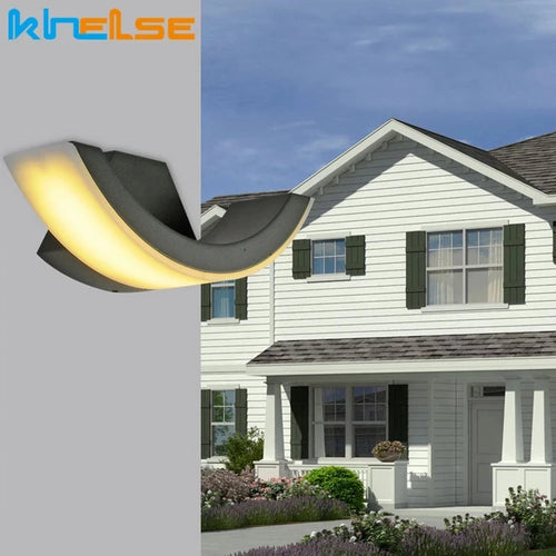 12W/18W Outdoor Garden LED Wall Lamp Balcony Aisle Engineering Villa Wall Light Porch Corridor Waterproof Arc Style Sconce Light - vue 6 sur 8