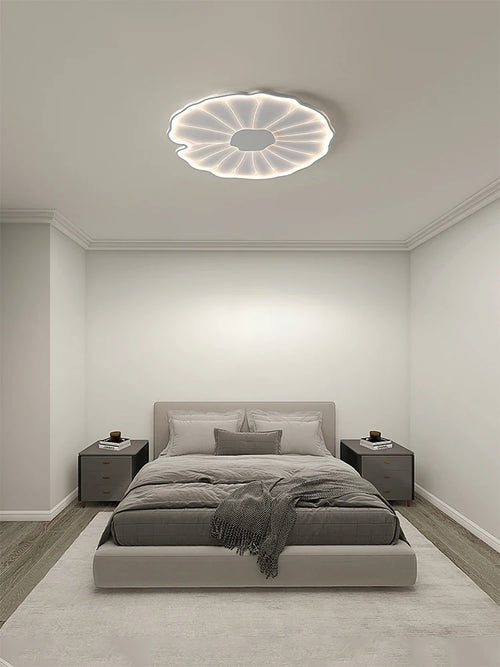 plafonnier led créatif en forme de feuille de lotus décoratif - vue 4 sur 18