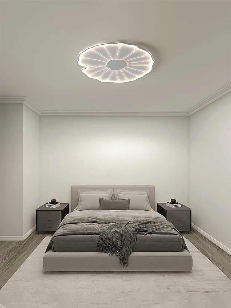 plafonnier led créatif en forme de feuille de lotus décoratif - vue 4 sur 18