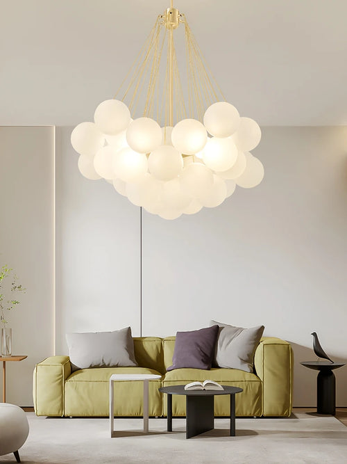 lustre moderne en verre design nordique pour éclairage élégant - vue 6 sur 10