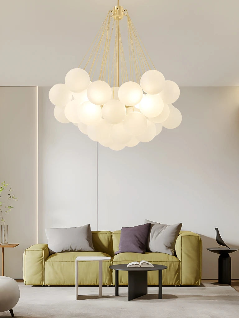 lustre moderne en verre design nordique pour éclairage élégant - vue 6 sur 10