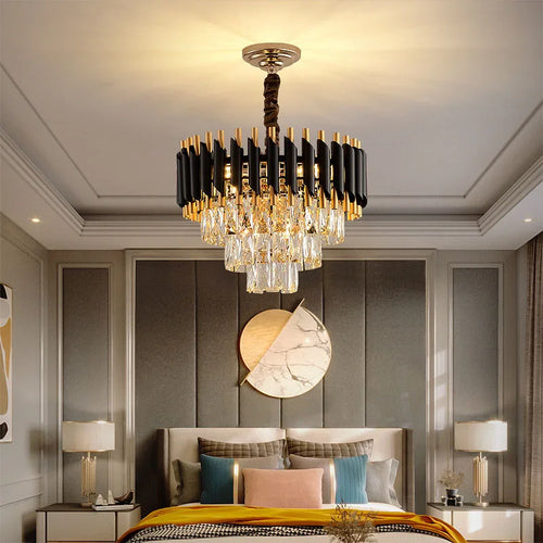 lustre en cristal luxueux avec éclairage led pour intérieur - vue 5 sur 14