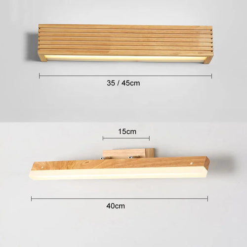 applique murale led en bois massif style nordique pour lecture - vue 7 sur 10