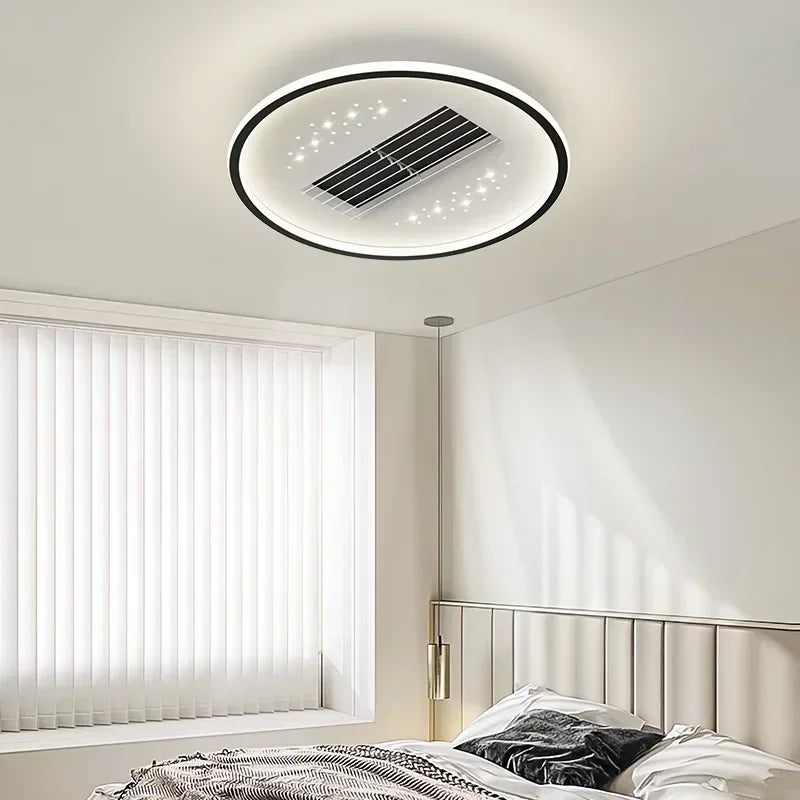 plafonnier moderne avec ventilateur sans pales invisible - vue 2 sur 9