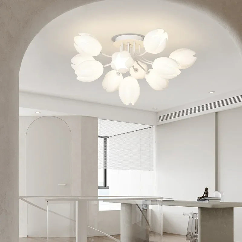 lustre moderne à led en fleurs de lys pour intérieur décoratif - vue 3 sur 10